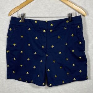 Navy Blue Embroidered‎ Women Shorts